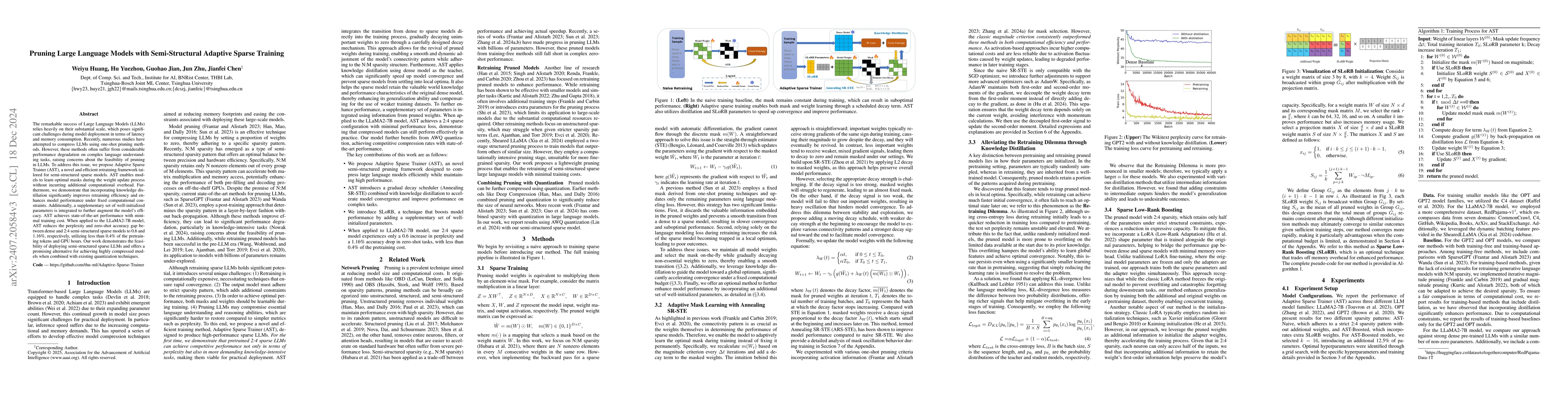 Thumbnail for Pruning Large Language Models with Semi-Structural Adaptive Sparse
  Training