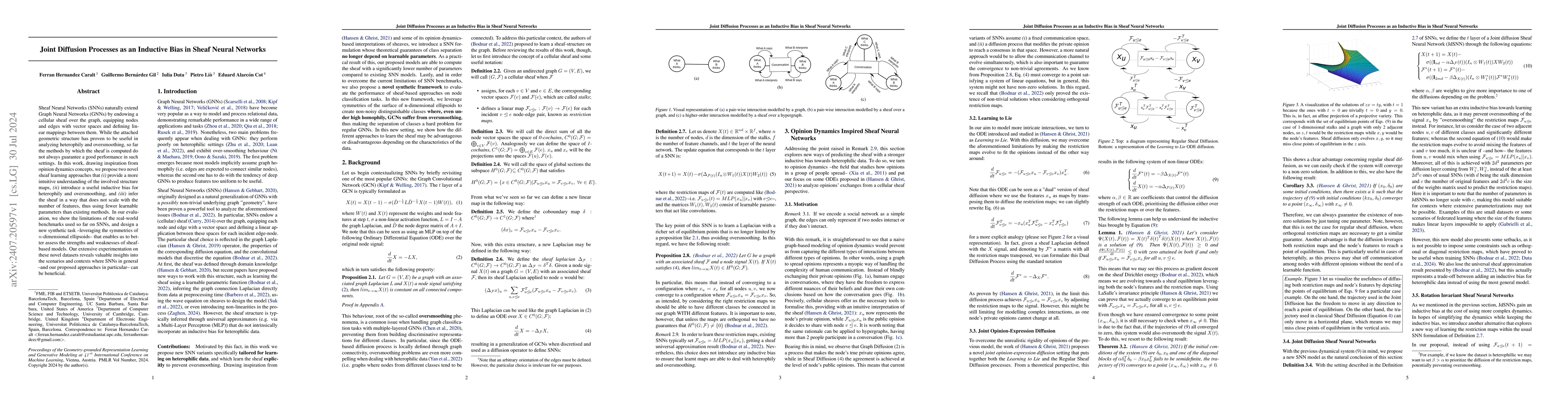 Thumbnail for Joint Diffusion Processes as an Inductive Bias in Sheaf Neural Networks