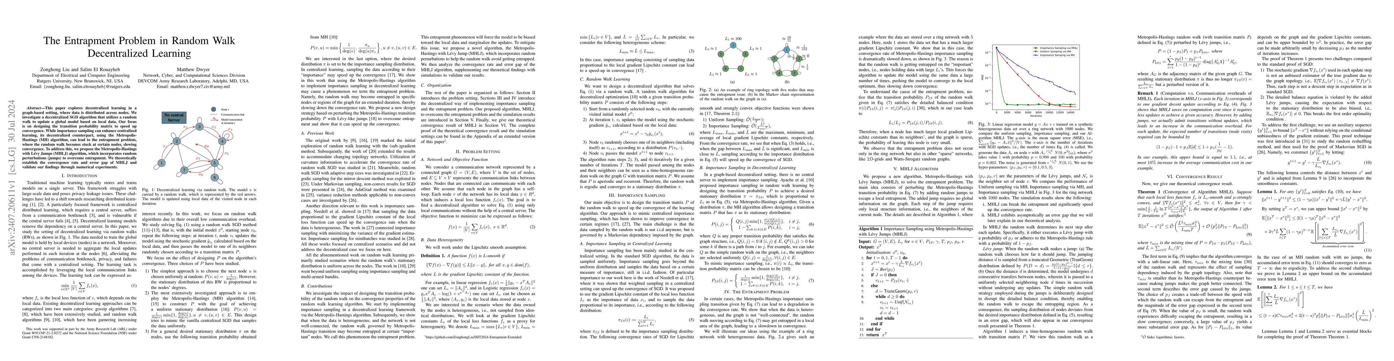 Thumbnail for The Entrapment Problem in Random Walk Decentralized Learning