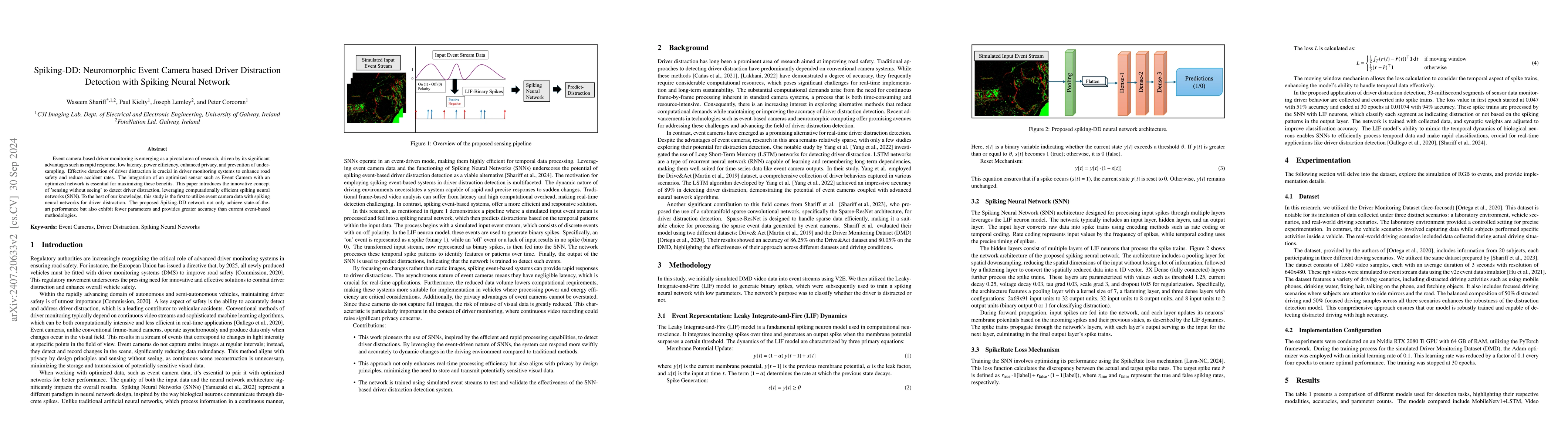 Thumbnail for Spiking-DD: Neuromorphic Event Camera based Driver Distraction Detection
  with Spiking Neural Network