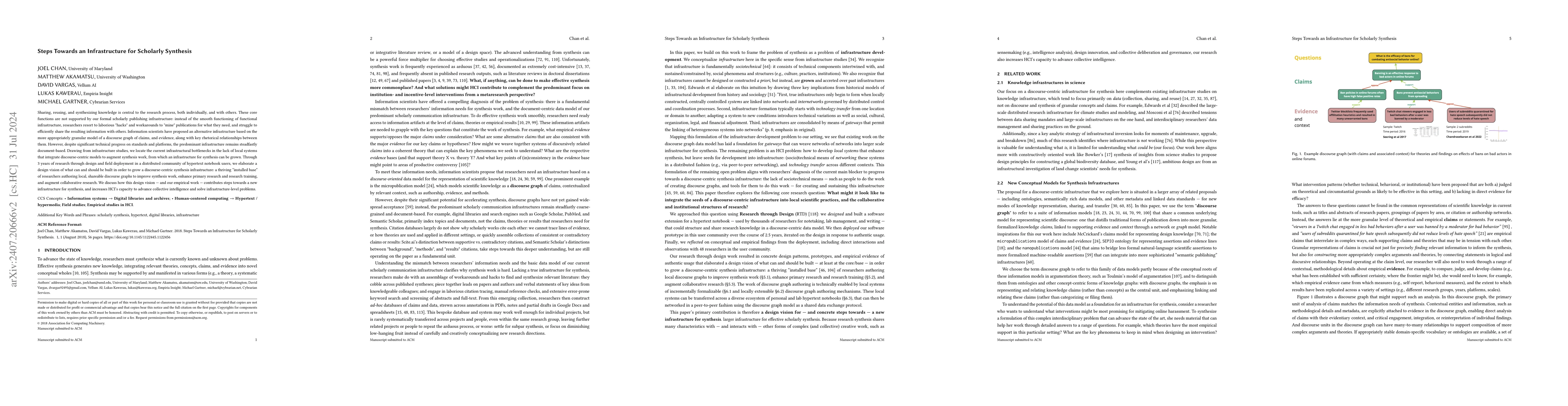 Thumbnail for Steps Towards an Infrastructure for Scholarly Synthesis