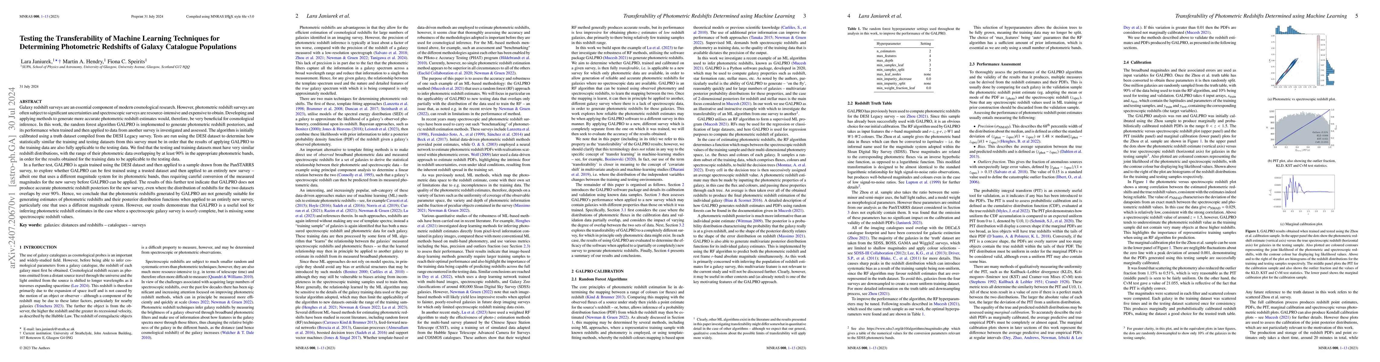 Thumbnail for Transferability of Photometric Redshifts Determined using Machine
  Learning