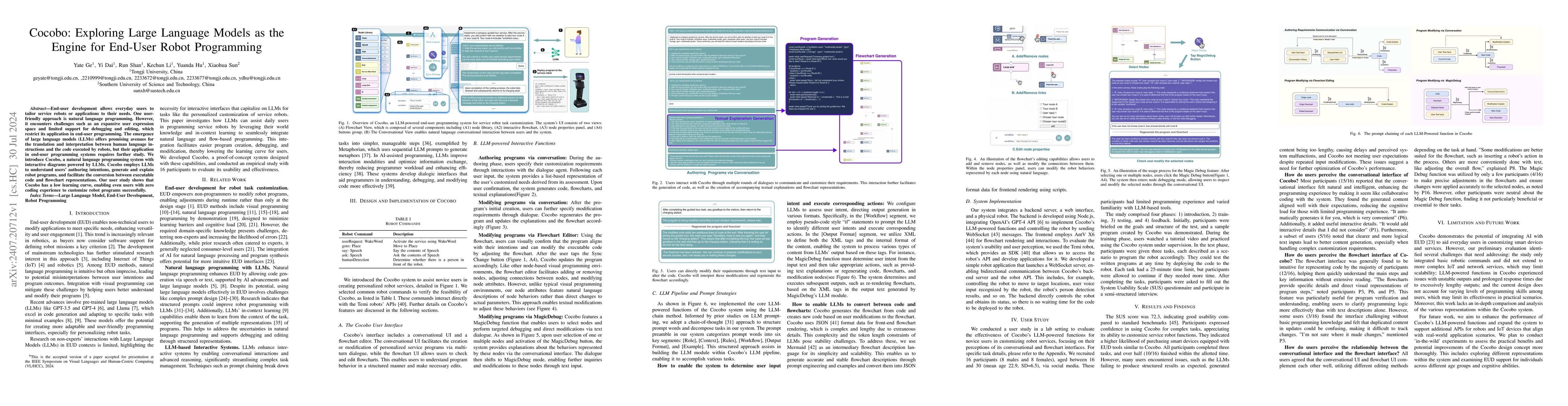 Thumbnail for Cocobo: Exploring Large Language Models as the Engine for End-User Robot
  Programming