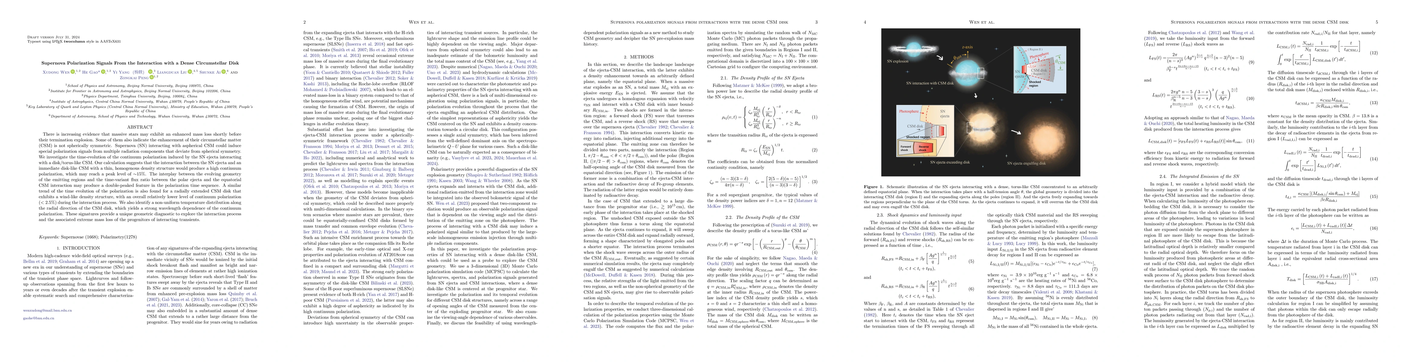 Thumbnail for Supernova Polarization Signals From the Interaction with a Dense
  Circumstellar Disk