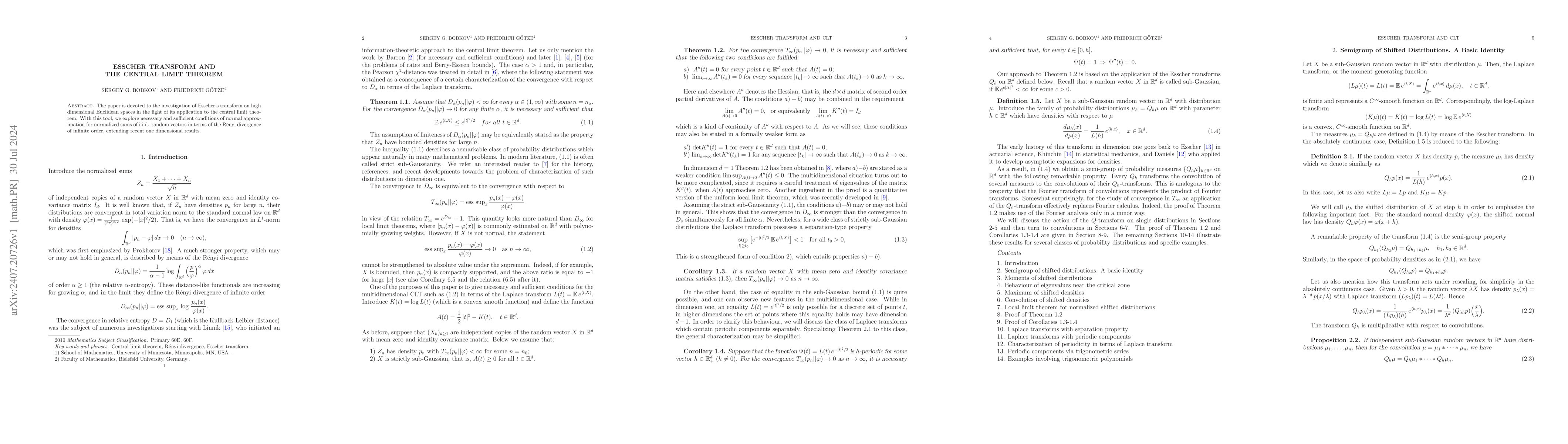 Thumbnail for Esscher Transform and the Central Limit Theorem