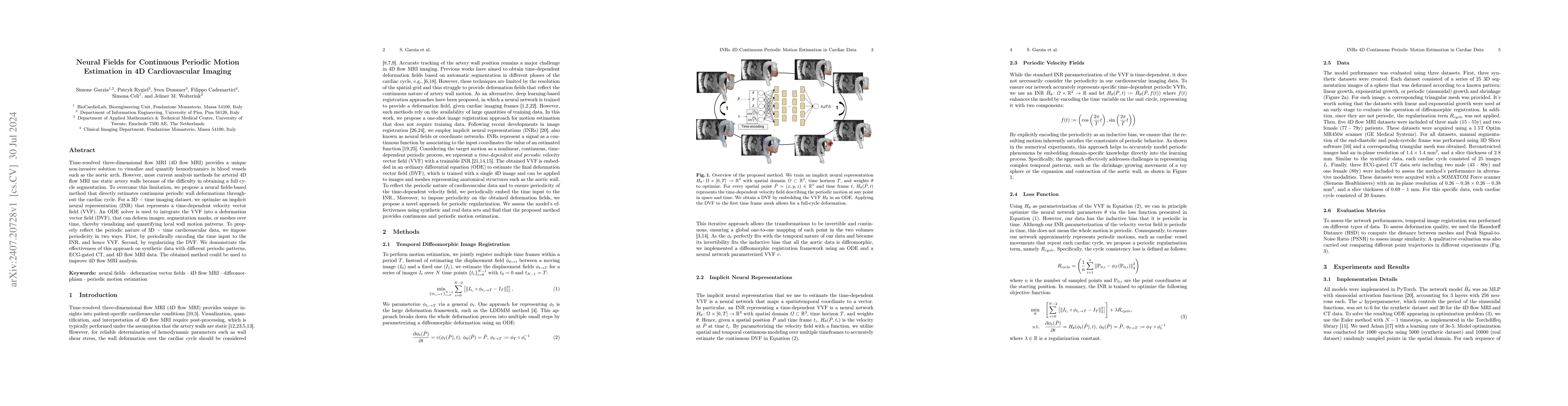 Thumbnail for Neural Fields for Continuous Periodic Motion Estimation in 4D
  Cardiovascular Imaging