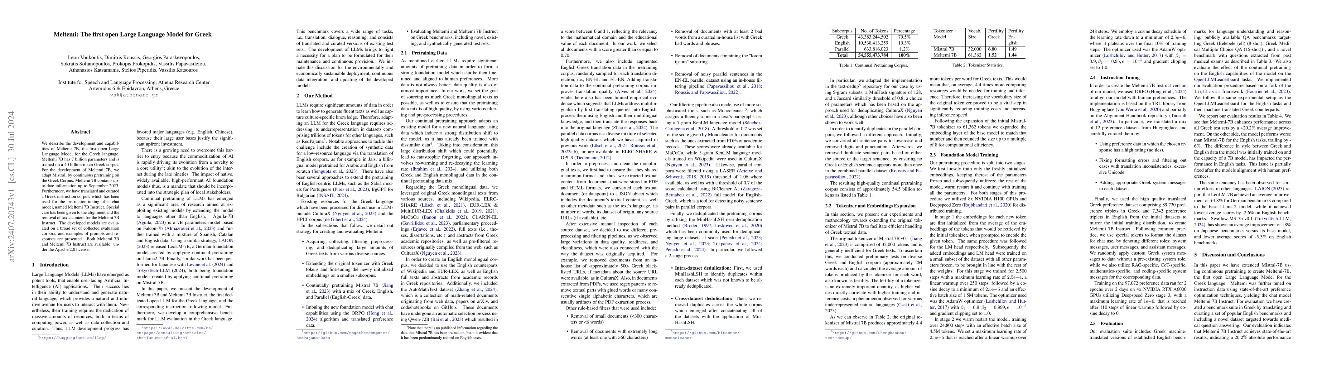 Thumbnail for Meltemi: The first open Large Language Model for Greek
