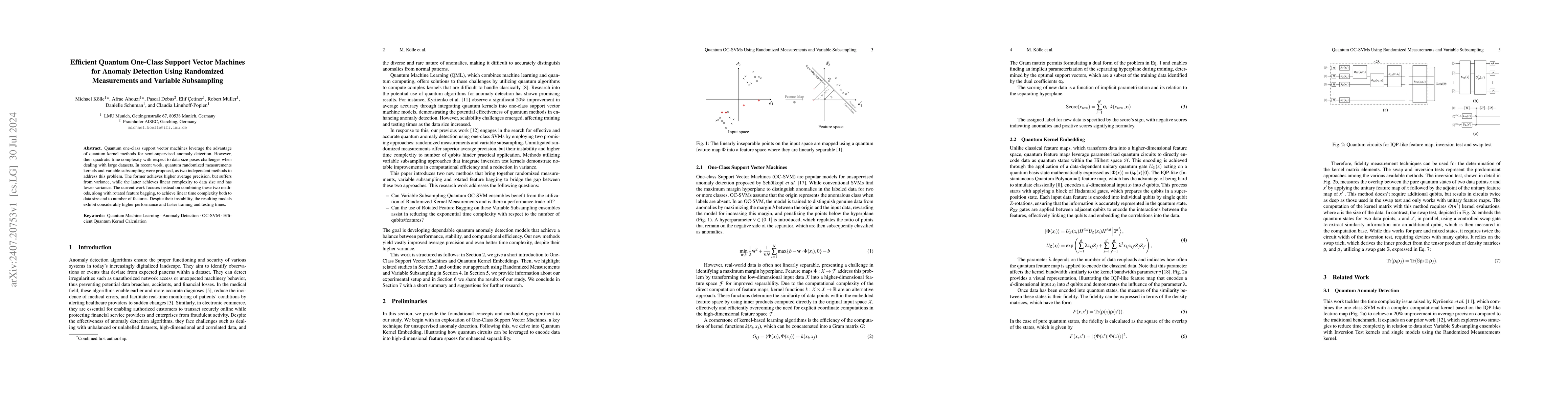 Thumbnail for Efficient Quantum One-Class Support Vector Machines for Anomaly
  Detection Using Randomized Measurements and Variable Subsampling