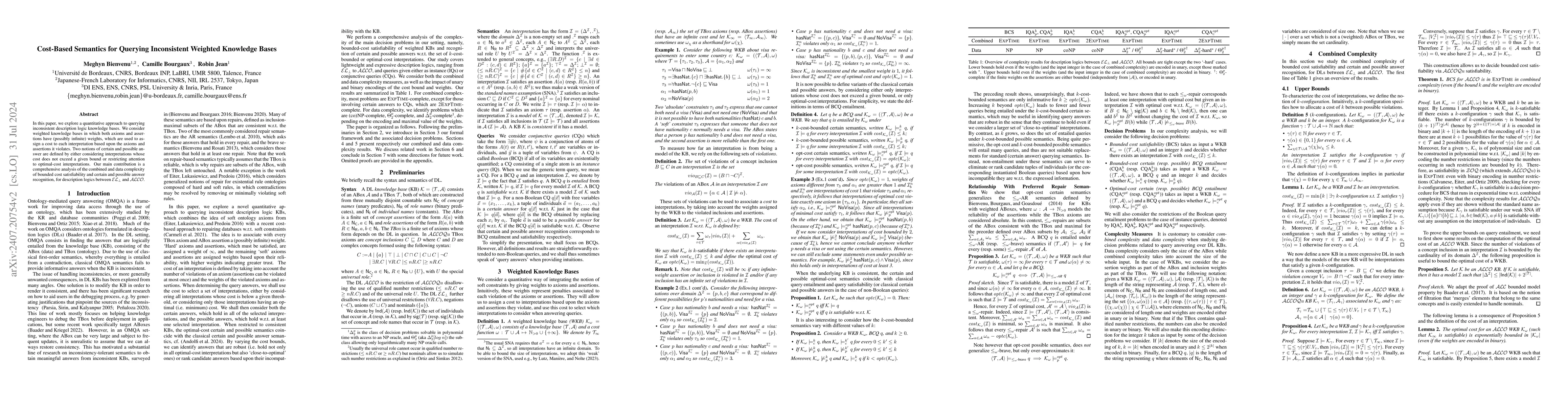 Thumbnail for Cost-Based Semantics for Querying Inconsistent Weighted Knowledge Bases