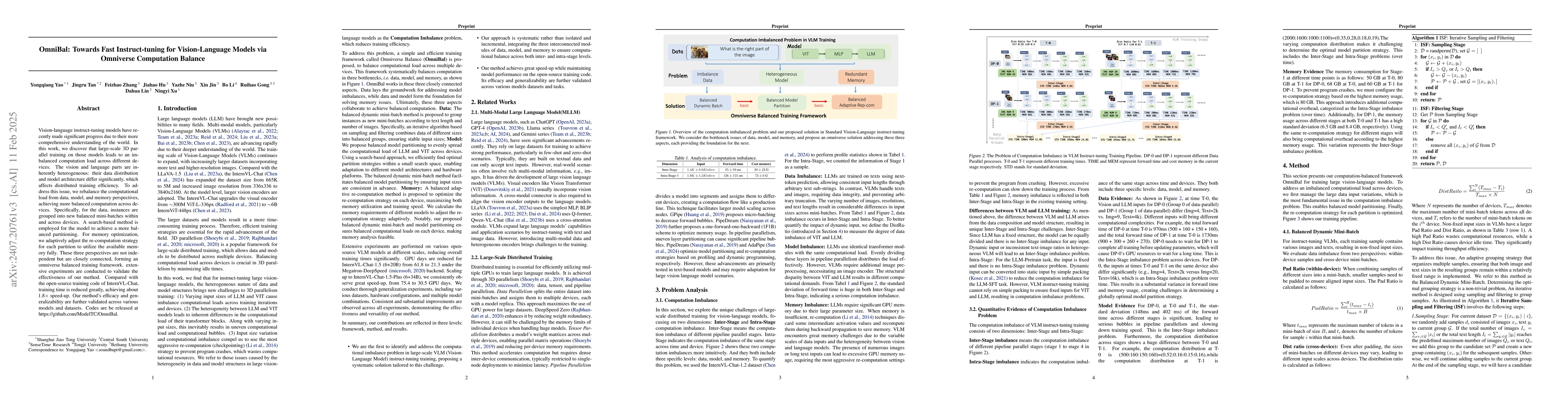Thumbnail for OmniBal: Towards Fast Instruct-tuning for Vision-Language Models via
  Omniverse Computation Balance