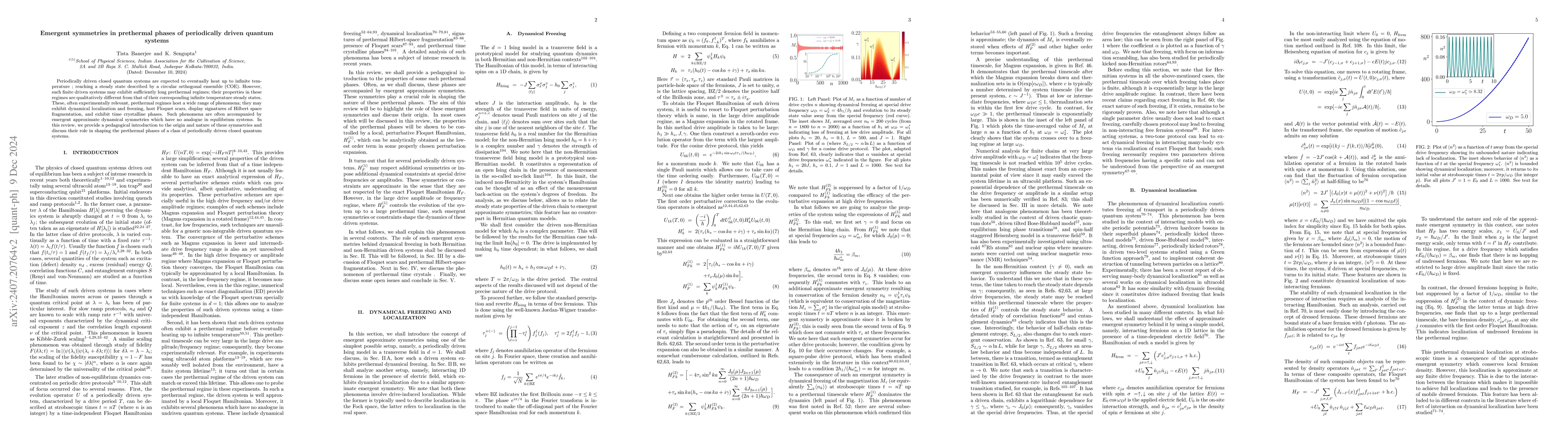 Thumbnail for Emergent symmetries in prethermal phases of periodically driven quantum
  systems