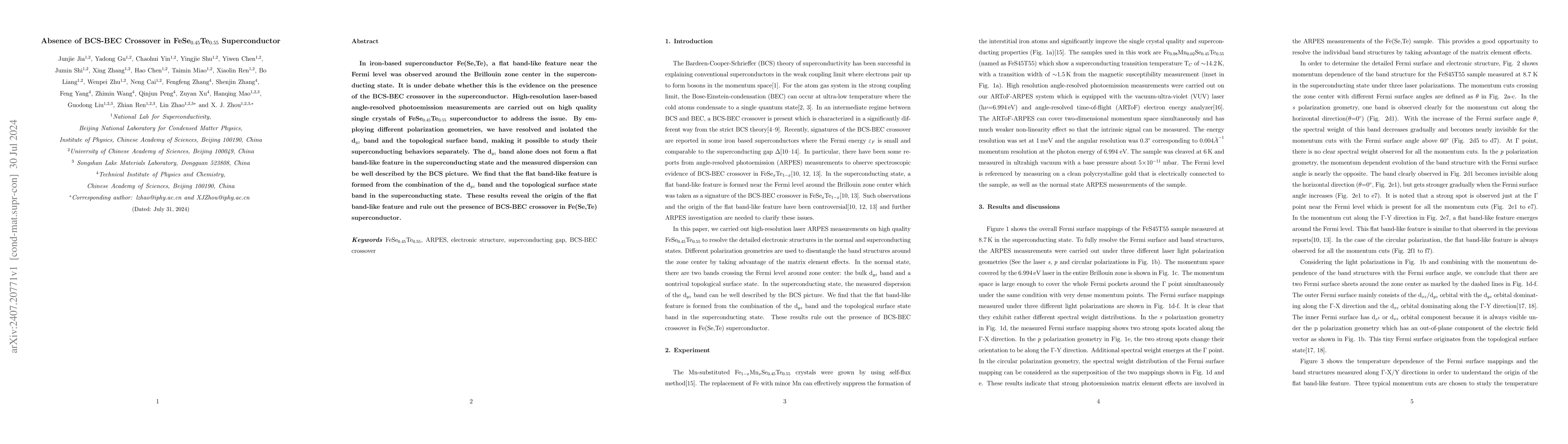 Thumbnail for Absence of BCS-BEC Crossover in FeSe0.45Te0 55 Superconductor