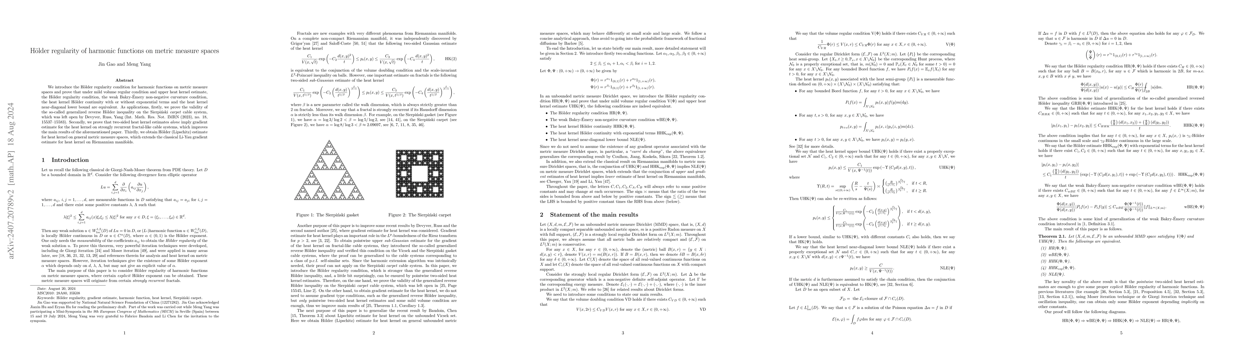 Thumbnail for Hölder regularity of harmonic functions on metric measure spaces
