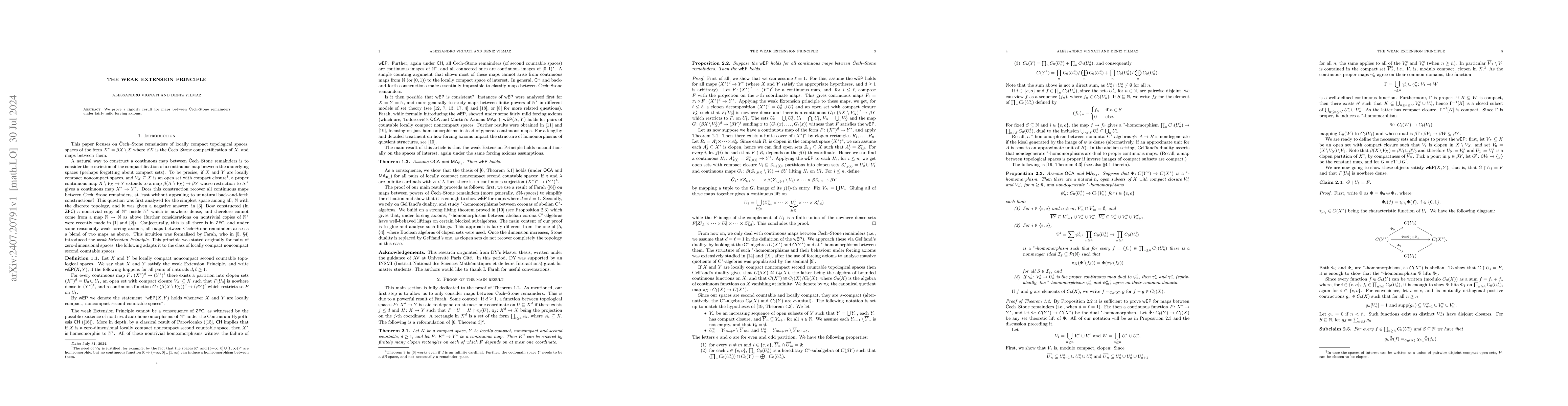 Thumbnail for The weak Extension Principle
