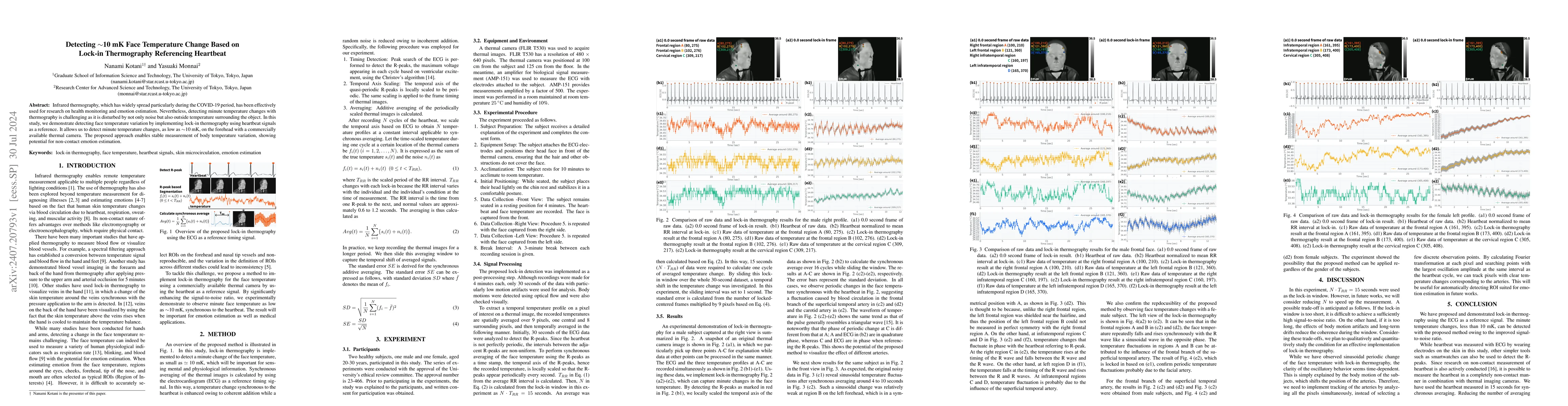 Thumbnail for Detecting $\sim$10 mK Face Temperature Change Based on Lock-in
  Thermography Referencing Heartbeat