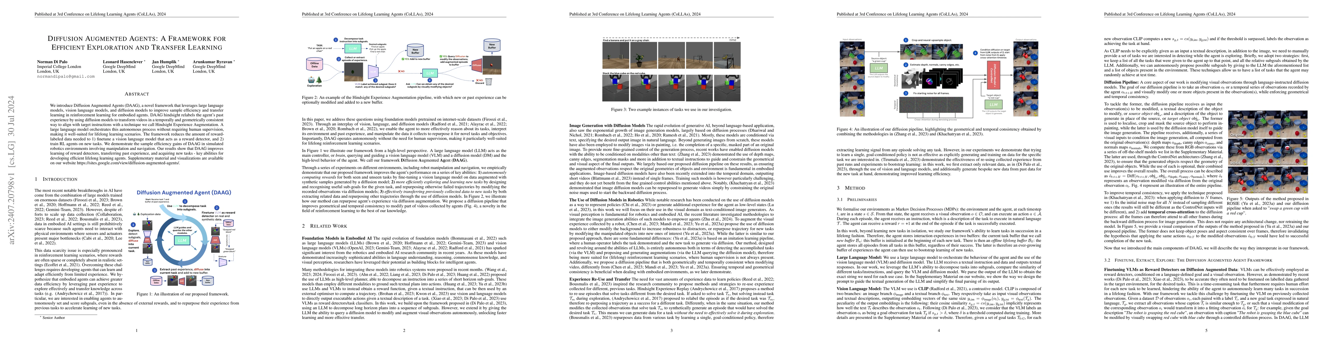 Thumbnail for Diffusion Augmented Agents: A Framework for Efficient Exploration and
  Transfer Learning
