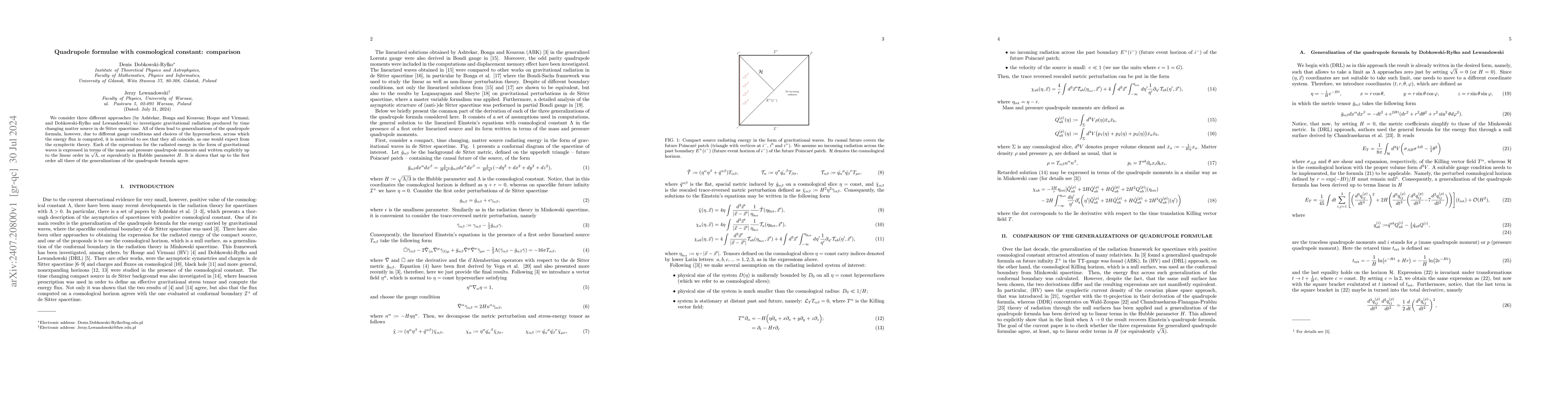 Thumbnail for Quadrupole formulae with cosmological constant: comparison