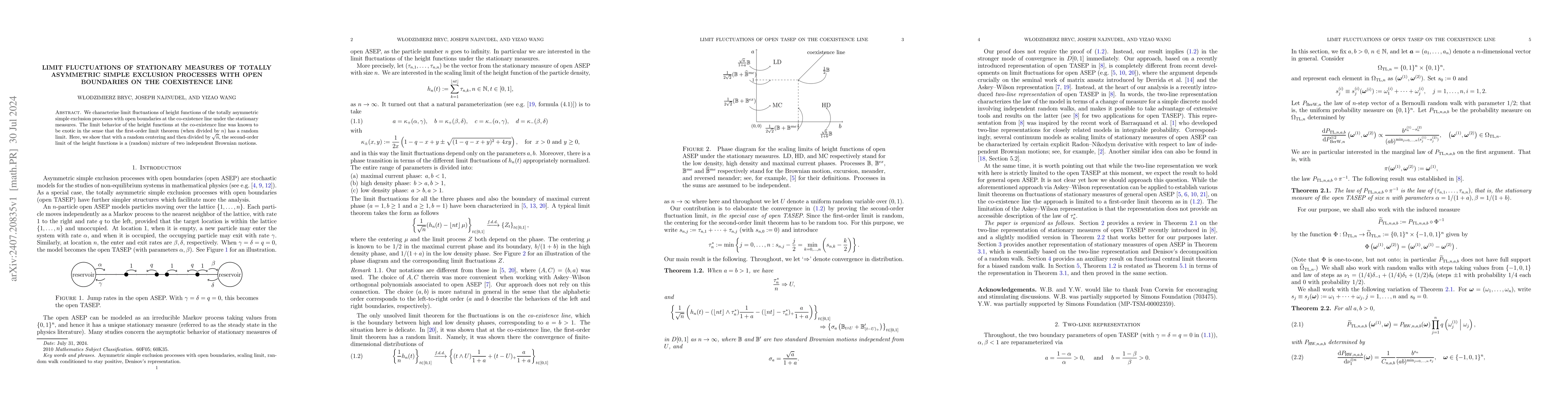 Thumbnail for Limit fluctuations of stationary measures of totally asymmetric simple
  exclusion processes with open boundaries on the coexistence line