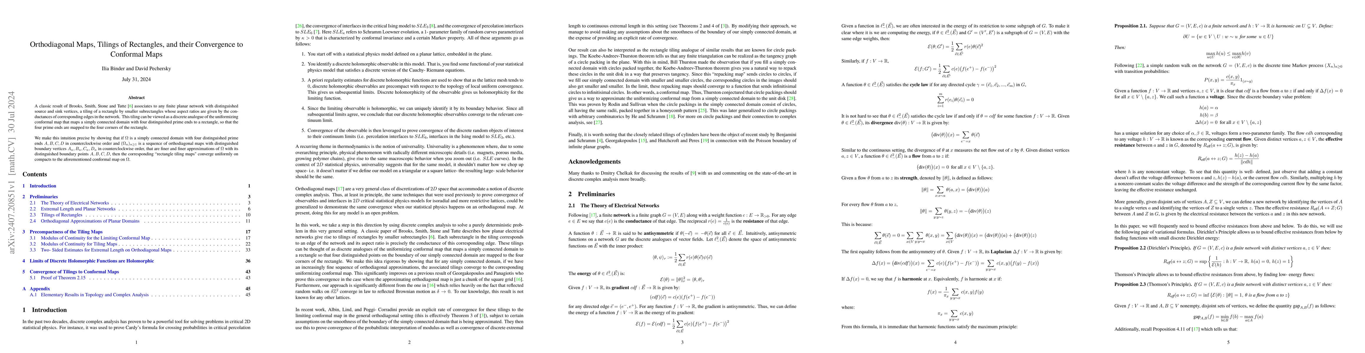Thumbnail for Orthodiagonal Maps, Tilings of Rectangles, and their Convergence to
  Conformal Maps