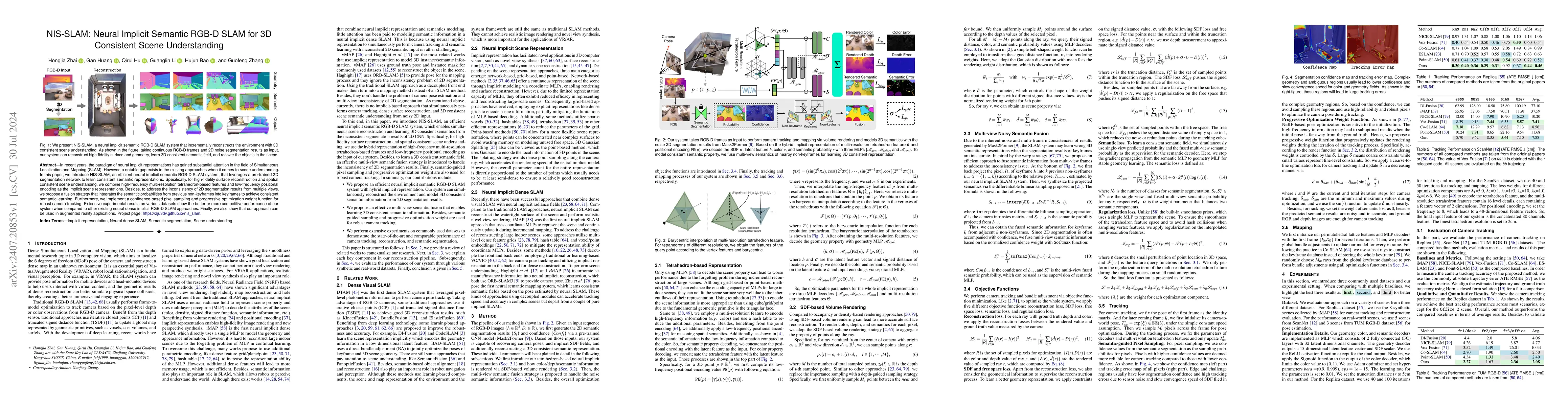 Thumbnail for NIS-SLAM: Neural Implicit Semantic RGB-D SLAM for 3D Consistent Scene
  Understanding
