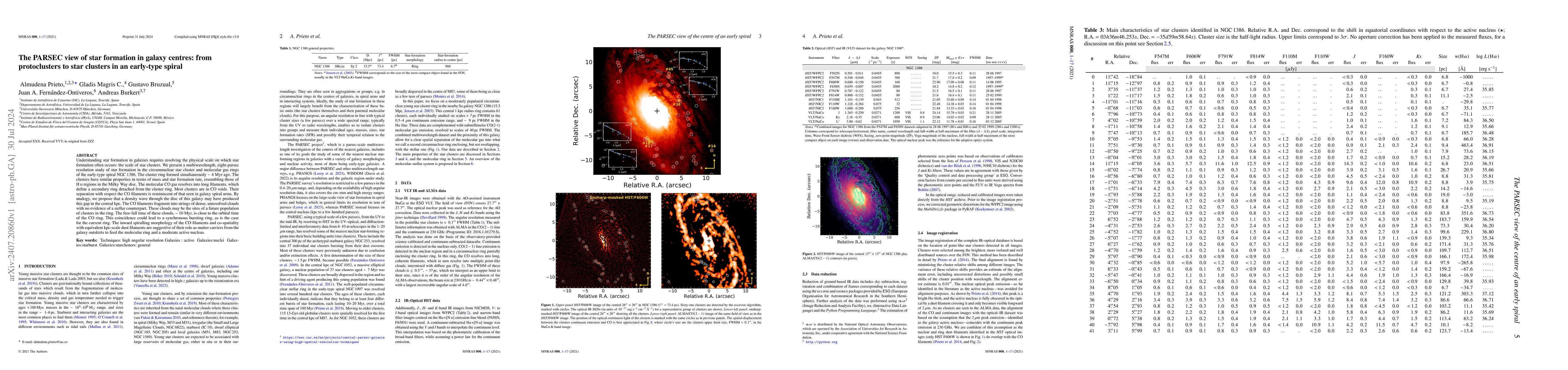 Thumbnail for The PARSEC view of star formation in galaxy centres: from protoclusters
  to star clusters in an early-type spiral