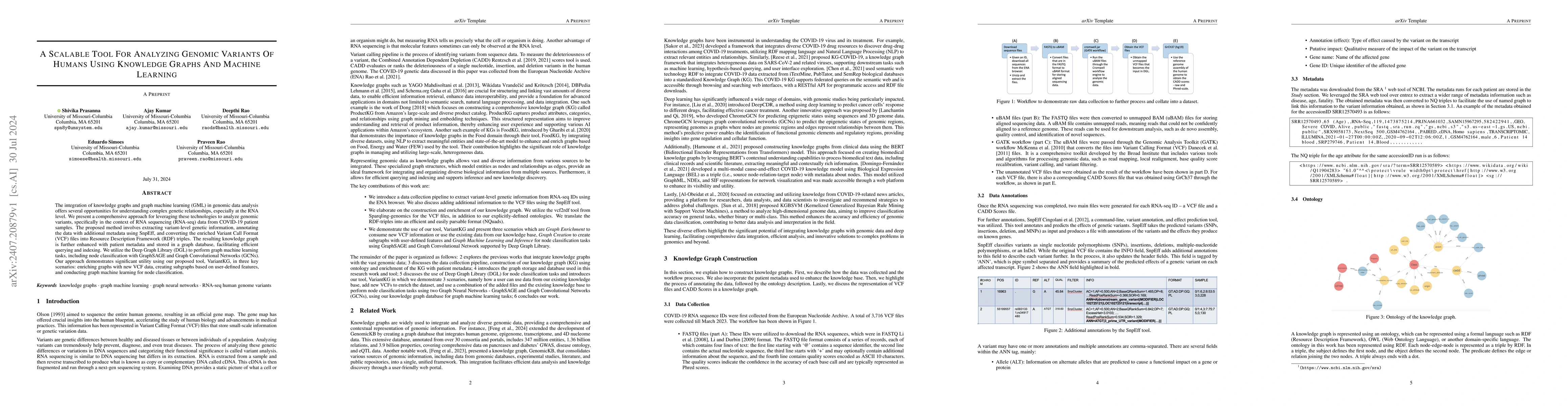 Thumbnail for A Scalable Tool For Analyzing Genomic Variants Of Humans Using Knowledge
  Graphs and Machine Learning