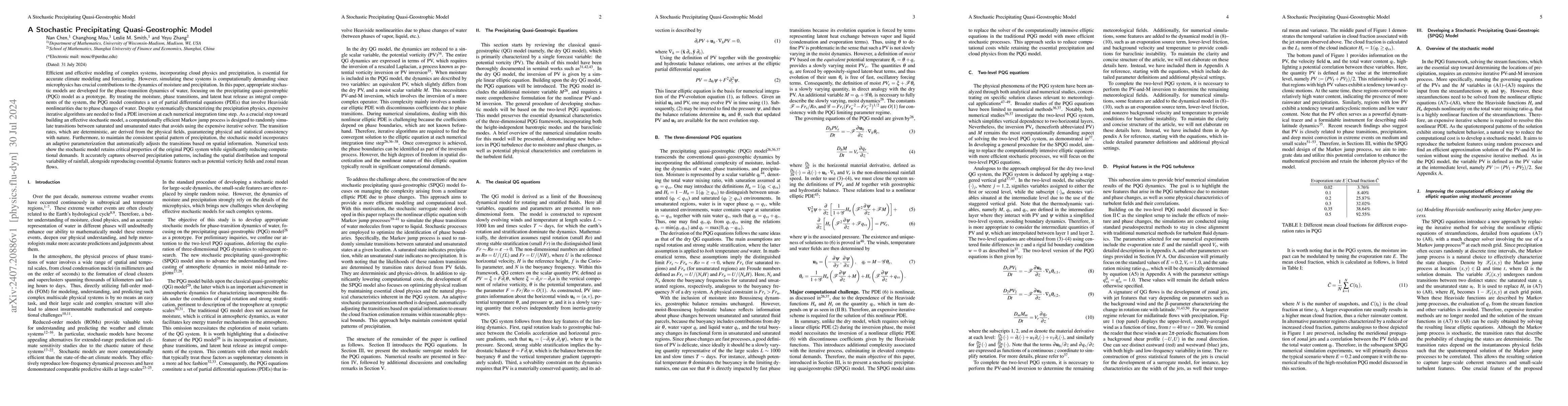 Thumbnail for A Stochastic Precipitating Quasi-Geostrophic Model