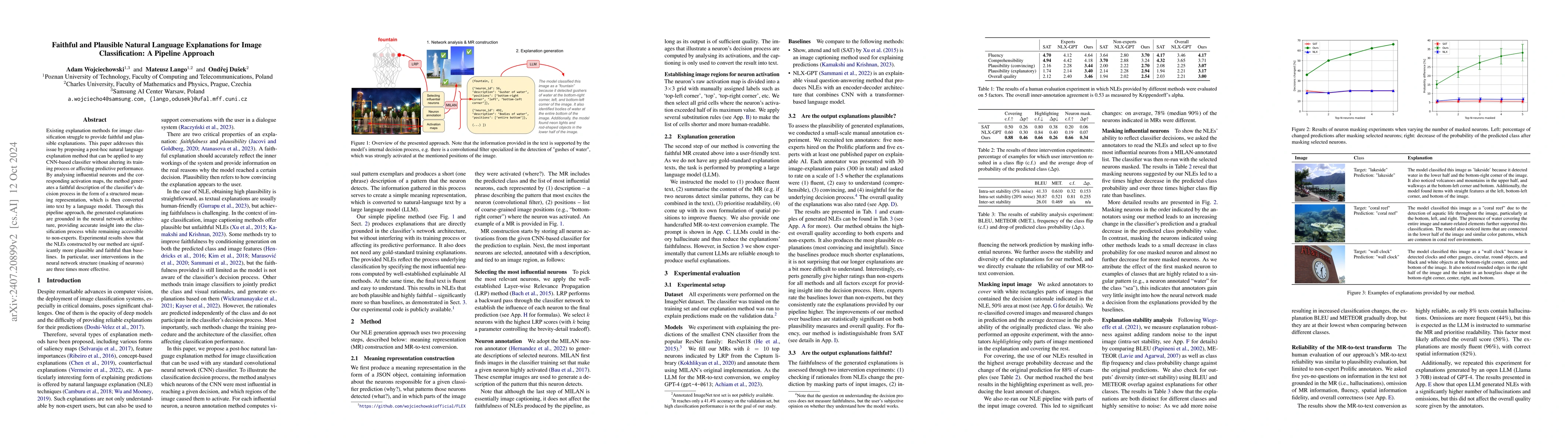 Thumbnail for Faithful and Plausible Natural Language Explanations for Image
  Classification: A Pipeline Approach