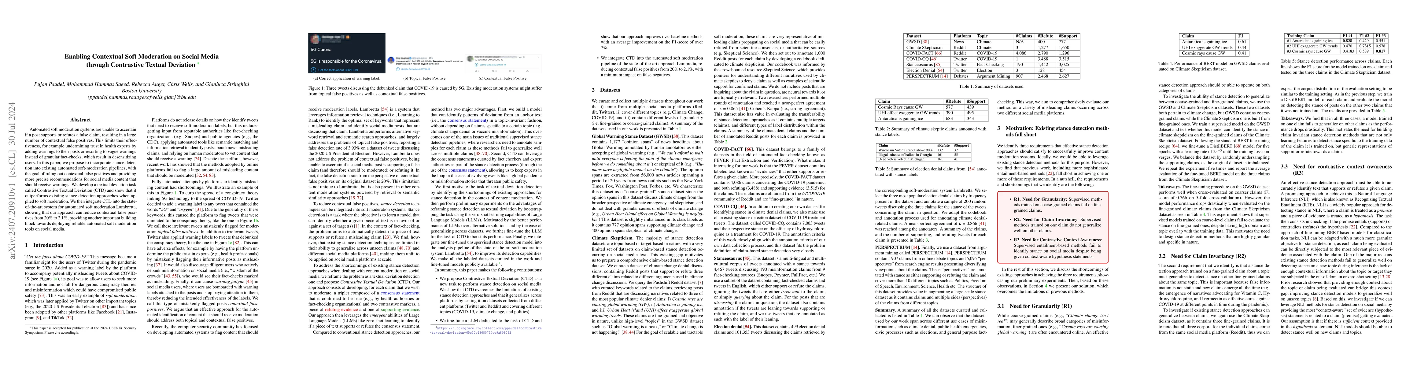Thumbnail for Enabling Contextual Soft Moderation on Social Media through Contrastive
  Textual Deviation