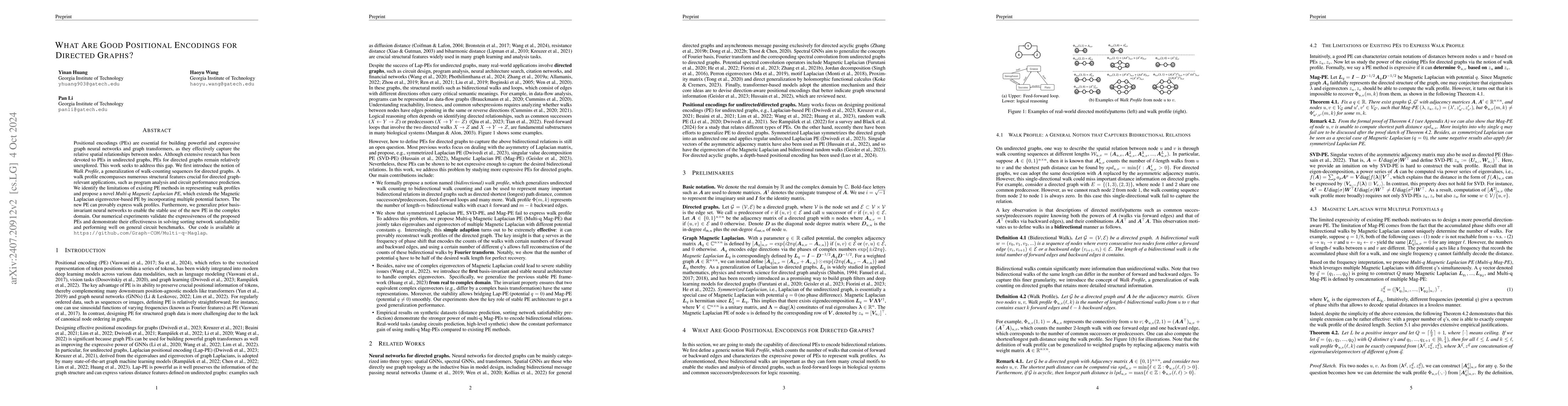 Thumbnail for What Are Good Positional Encodings for Directed Graphs?