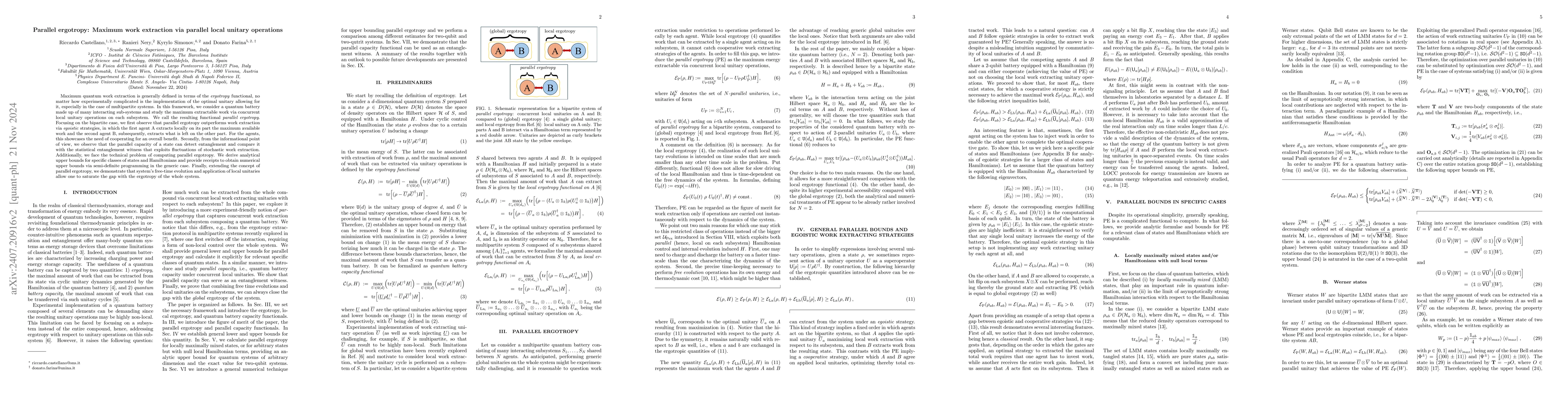 Thumbnail for Parallel ergotropy: Maximum work extraction via parallel local unitary
  operations