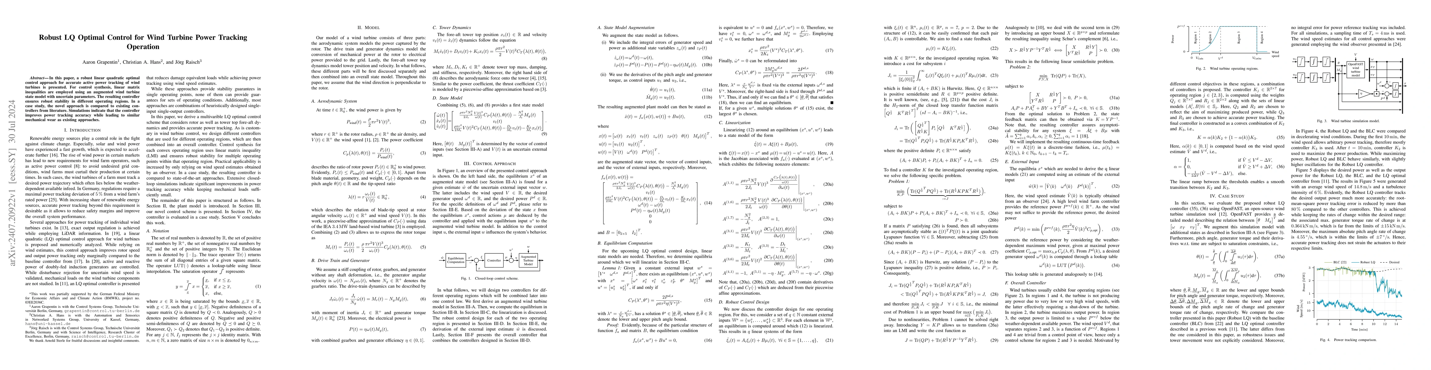 Thumbnail for Robust LQ Optimal Control for Wind Turbine Power Tracking Operation