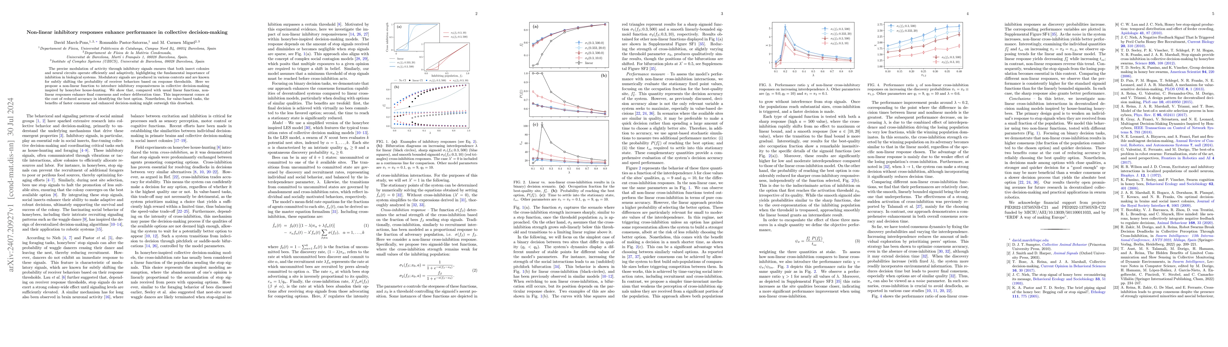 Thumbnail for Non-linear inhibitory responses enhance performance in collective
  decision-making