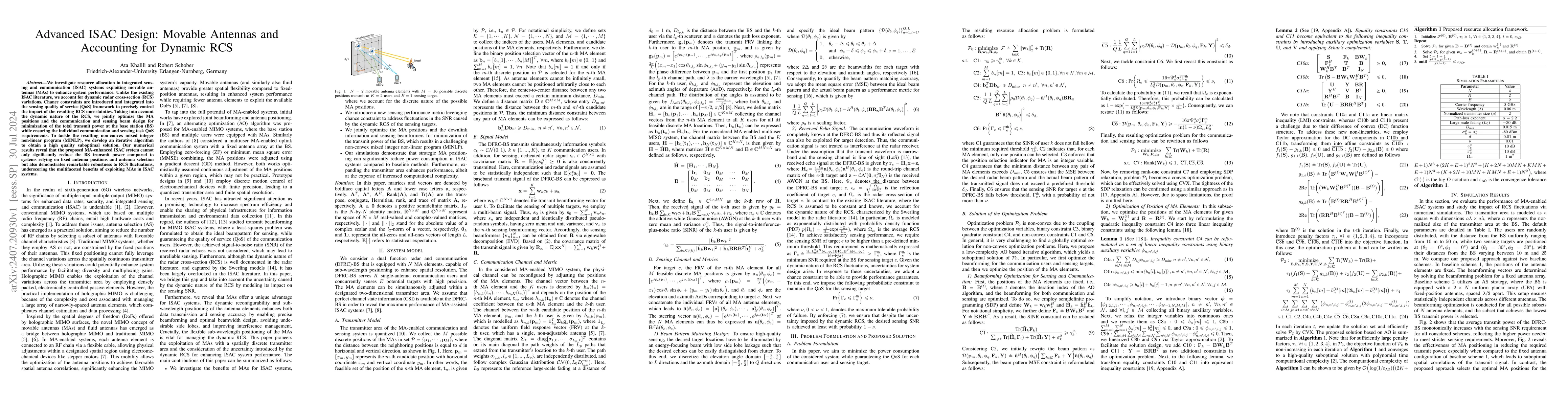 Thumbnail for Advanced ISAC Design: Movable Antennas and Accounting for Dynamic RCS