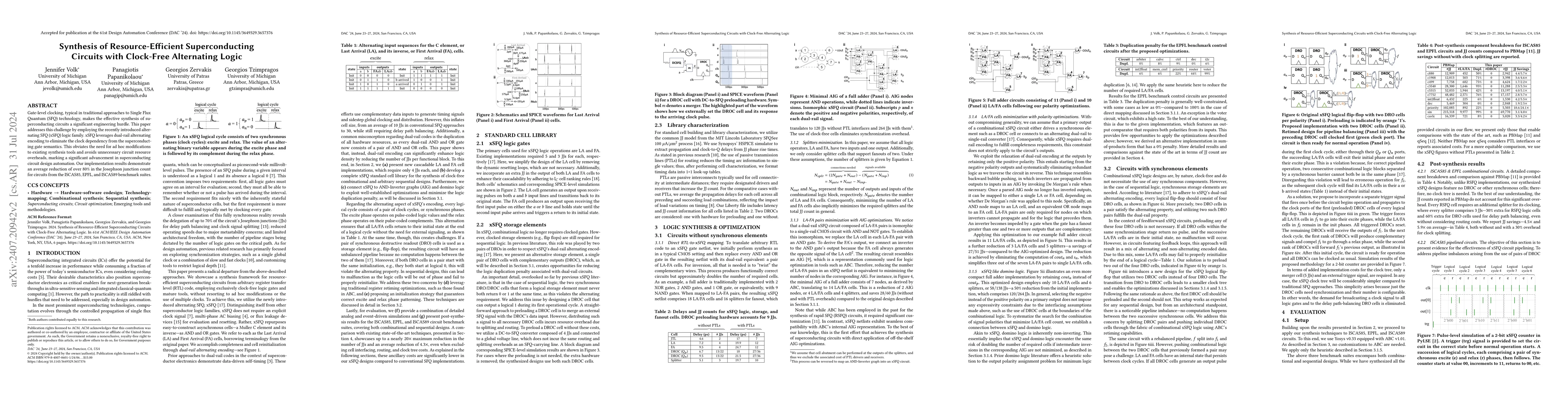 Thumbnail for Synthesis of Resource-Efficient Superconducting Circuits with Clock-Free
  Alternating Logic