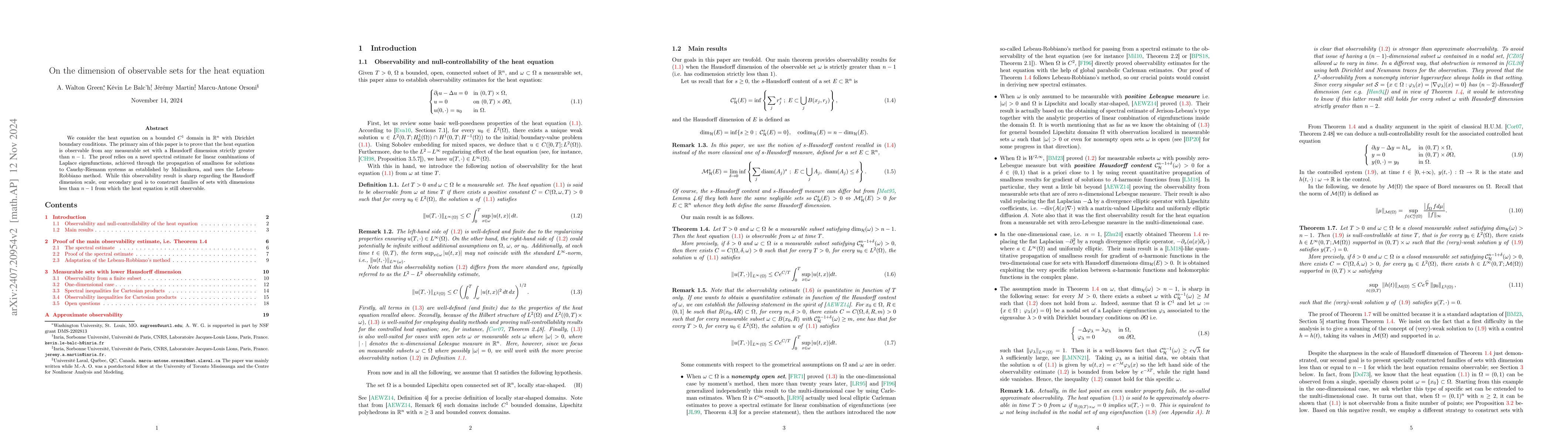 Thumbnail for On the dimension of observable sets for the heat equation