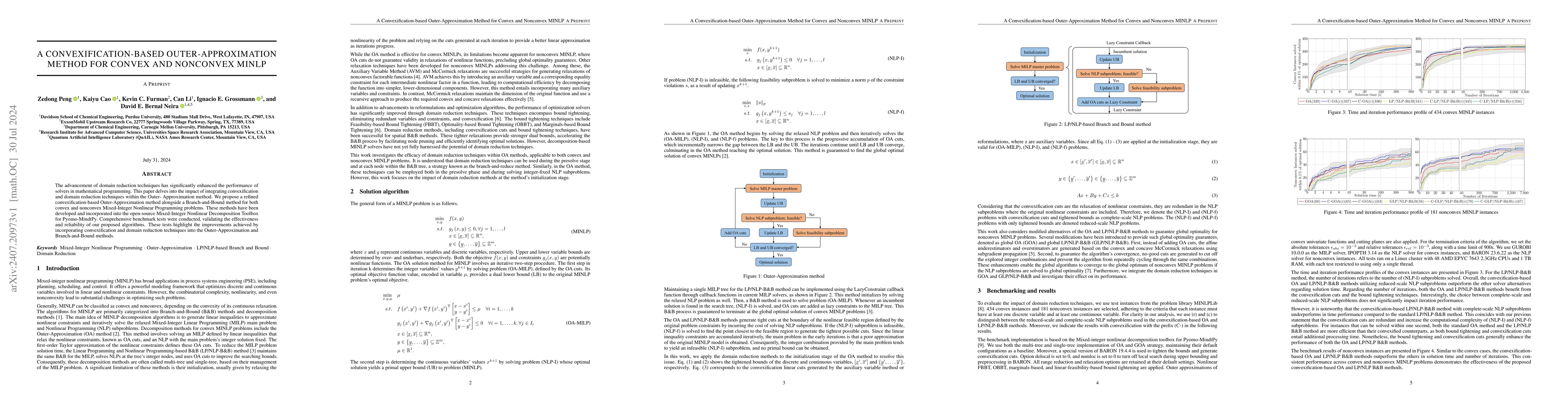 Thumbnail for A Convexification-based Outer-Approximation Method for Convex and
  Nonconvex MINLP