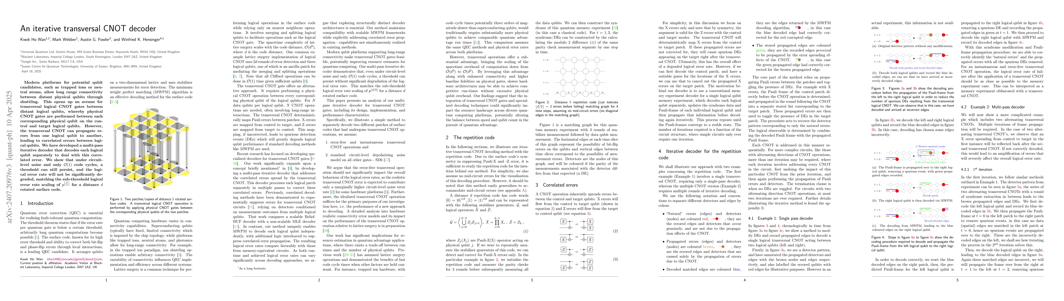 Thumbnail for An iterative transversal CNOT decoder
