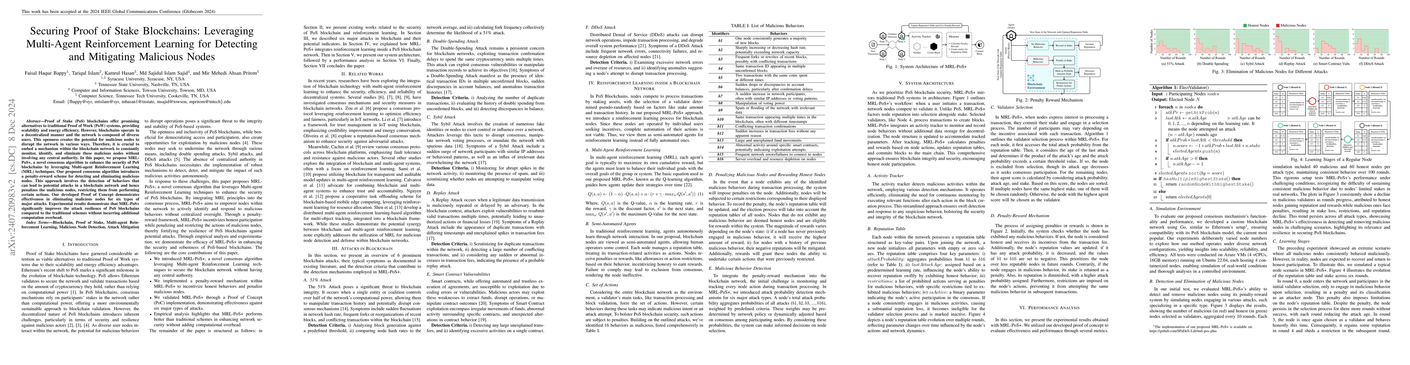 Thumbnail for Securing Proof of Stake Blockchains: Leveraging Multi-Agent
  Reinforcement Learning for Detecting and Mitigating Malicious Nodes