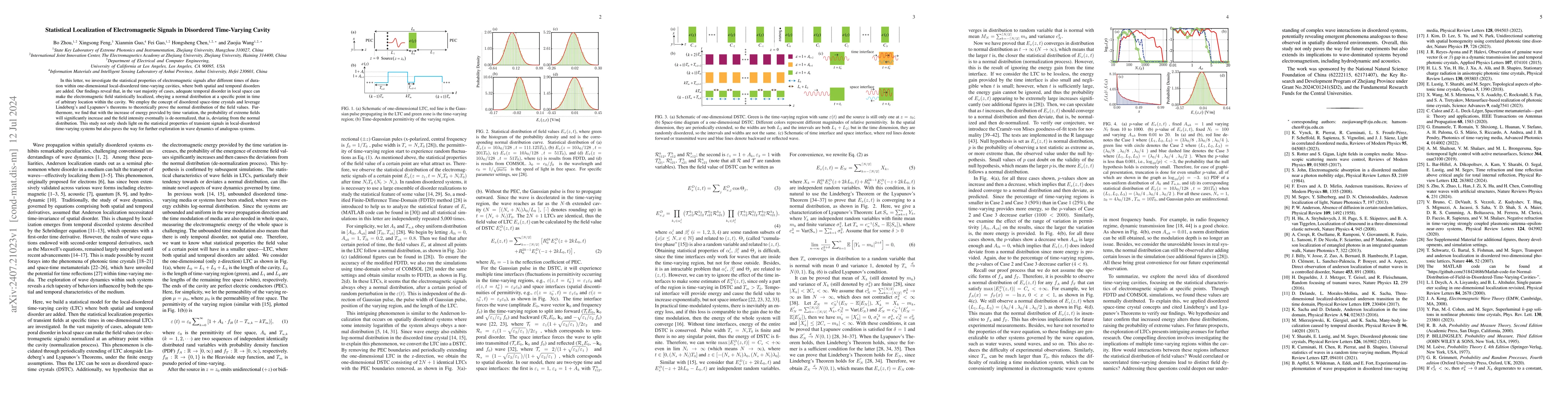 Thumbnail for Statistical Localization of Electromagnetic Signals in Disordered
  Time-Varying Cavity
