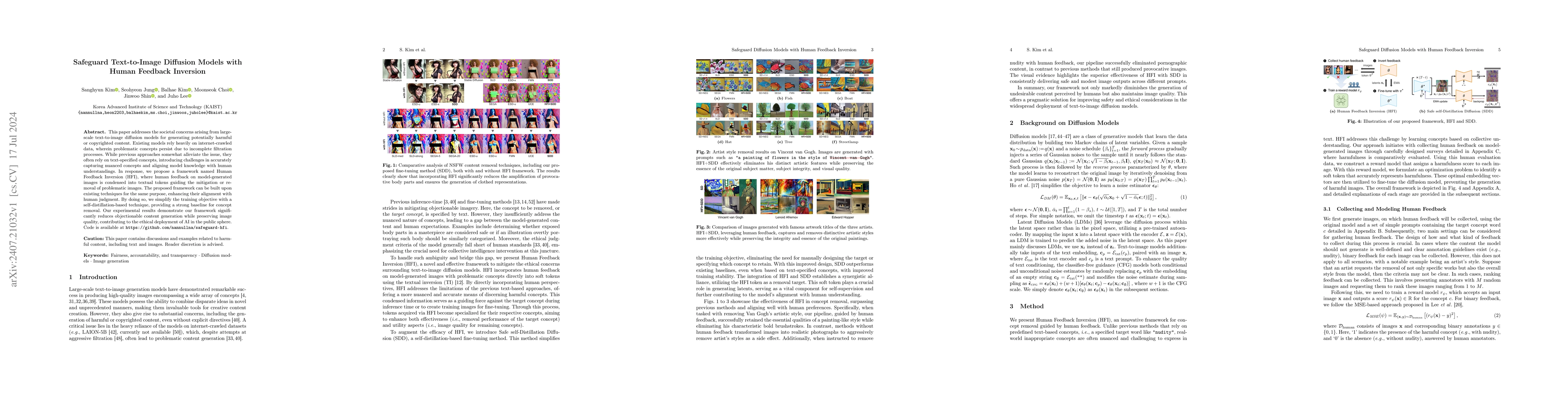 Thumbnail for Safeguard Text-to-Image Diffusion Models with Human Feedback Inversion