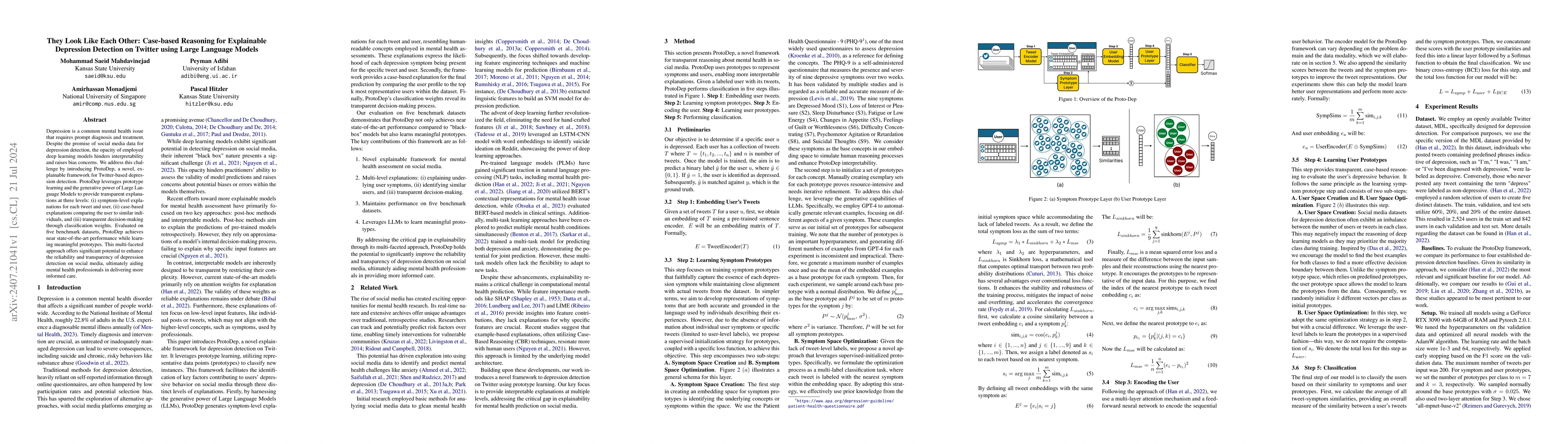 Thumbnail for They Look Like Each Other: Case-based Reasoning for Explainable
  Depression Detection on Twitter using Large Language Models