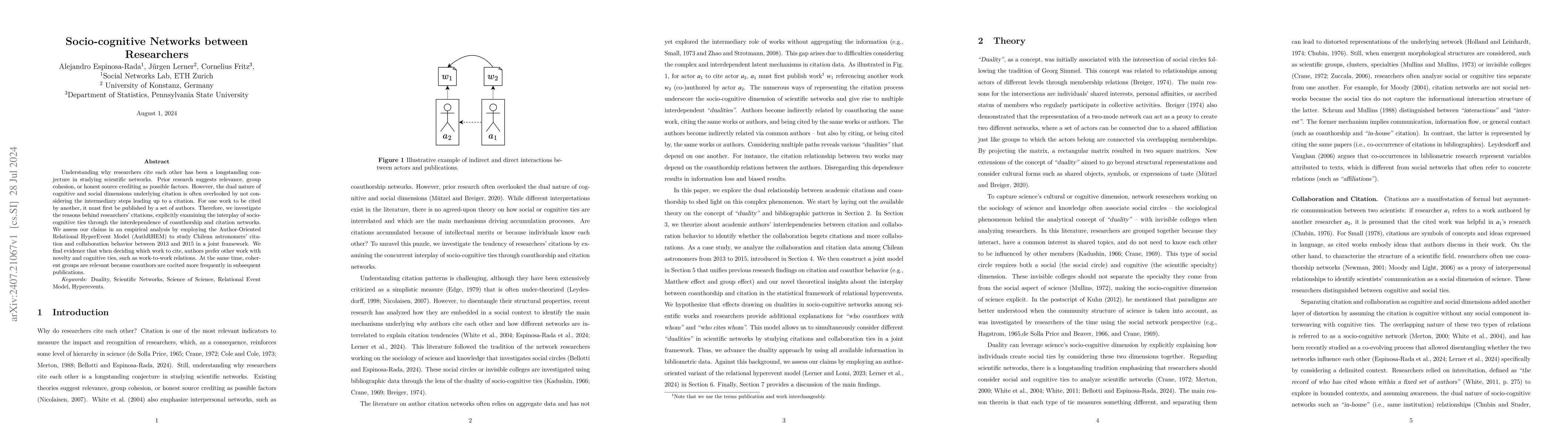 Thumbnail for Socio-cognitive Networks between Researchers