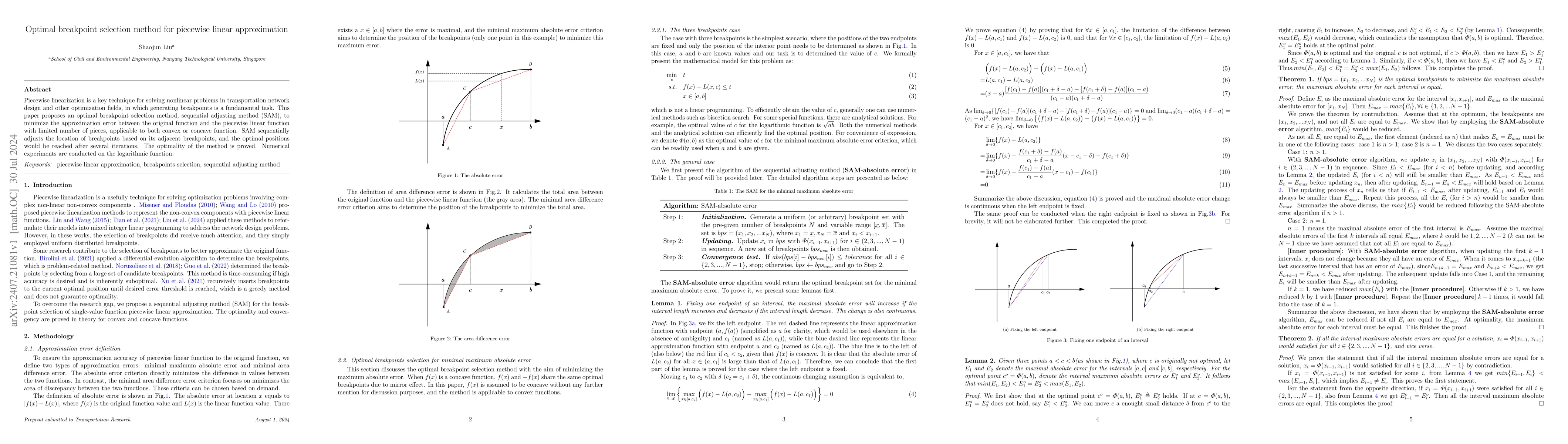 Thumbnail for Optimal breakpoint selection method for piecewise linear approximation