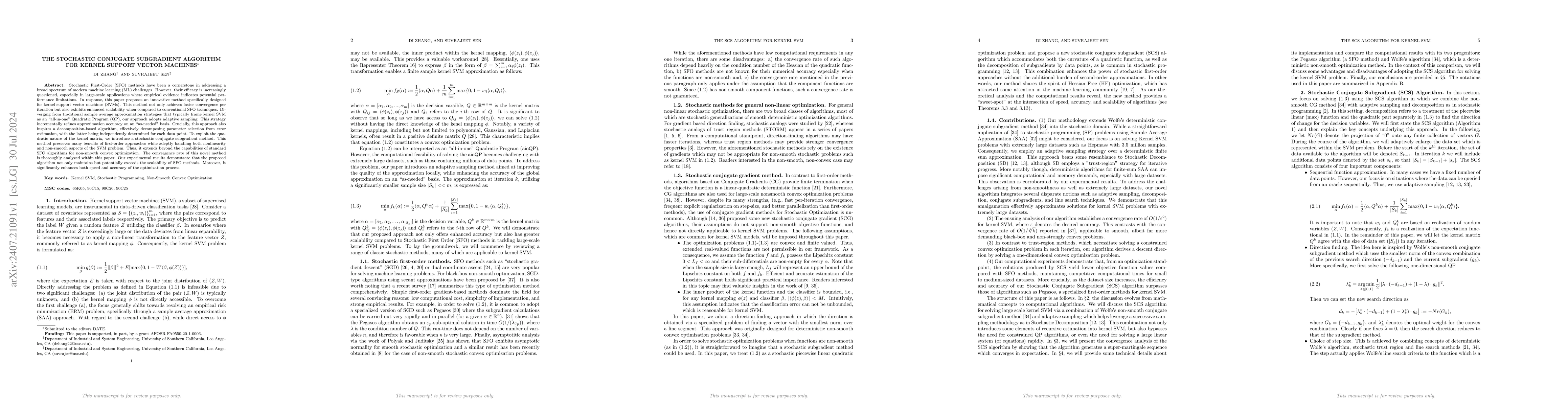 Thumbnail for The Stochastic Conjugate Subgradient Algorithm For Kernel Support Vector
  Machines