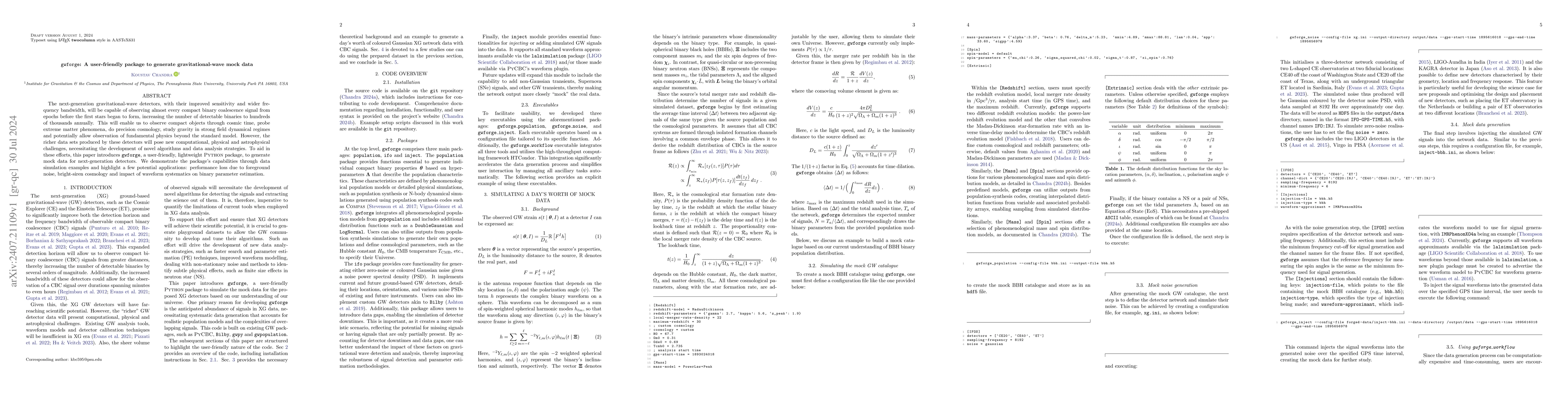 Thumbnail for gwforge: A user-friendly package to generate gravitational-wave mock
  data