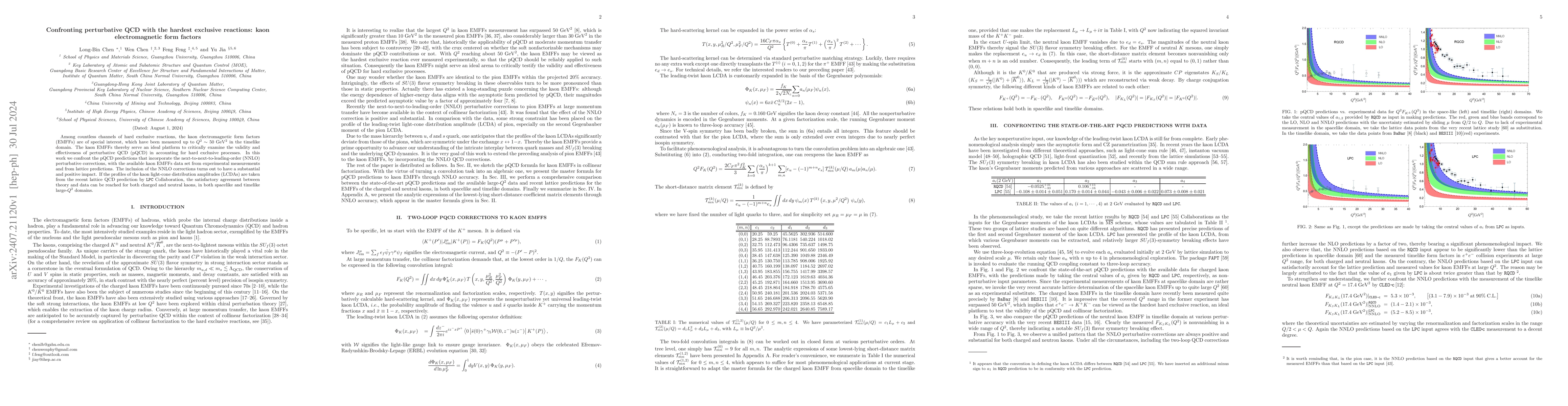 Thumbnail for Confronting perturbative QCD with the hardest exclusive reactions: kaon
  electromagnetic form factors