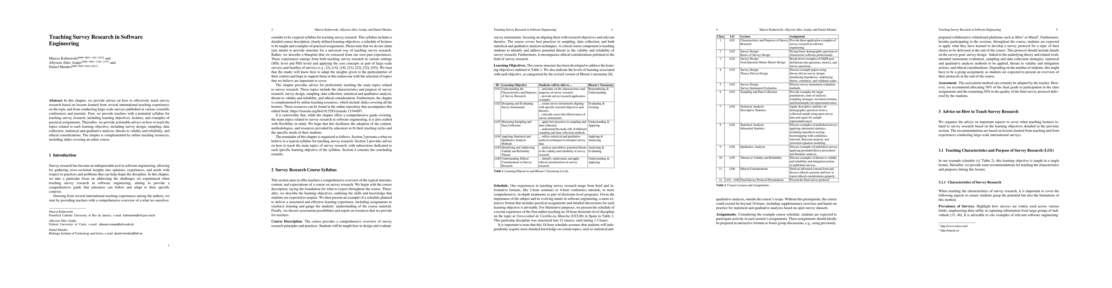 Thumbnail for Teaching Survey Research in Software Engineering