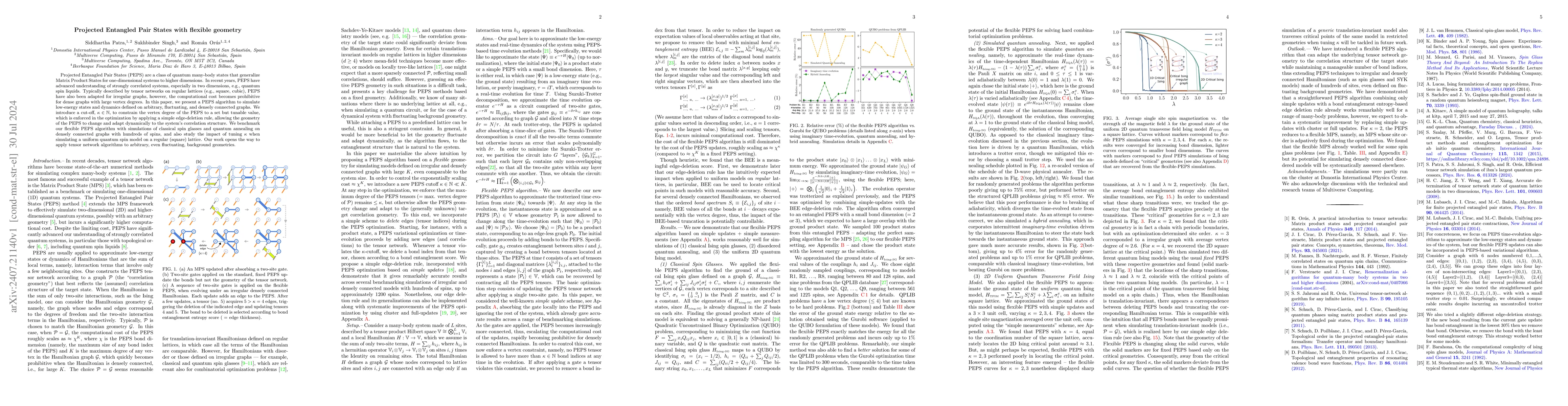 Thumbnail for Projected Entangled Pair States with flexible geometry