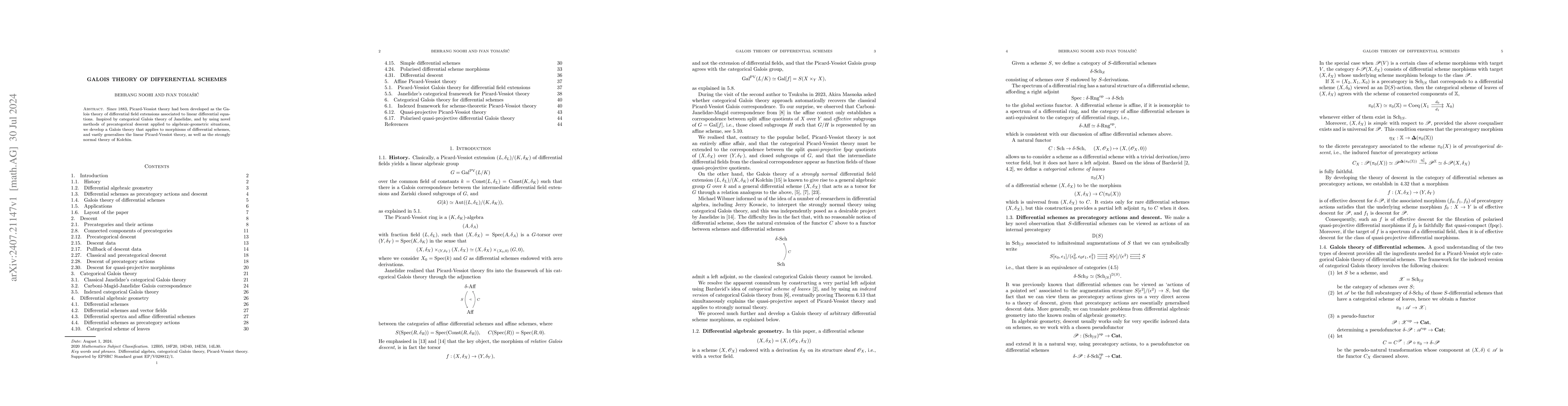 Thumbnail for Galois theory of differential schemes